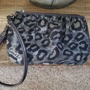 Coach Leopard Lurex Wristlet